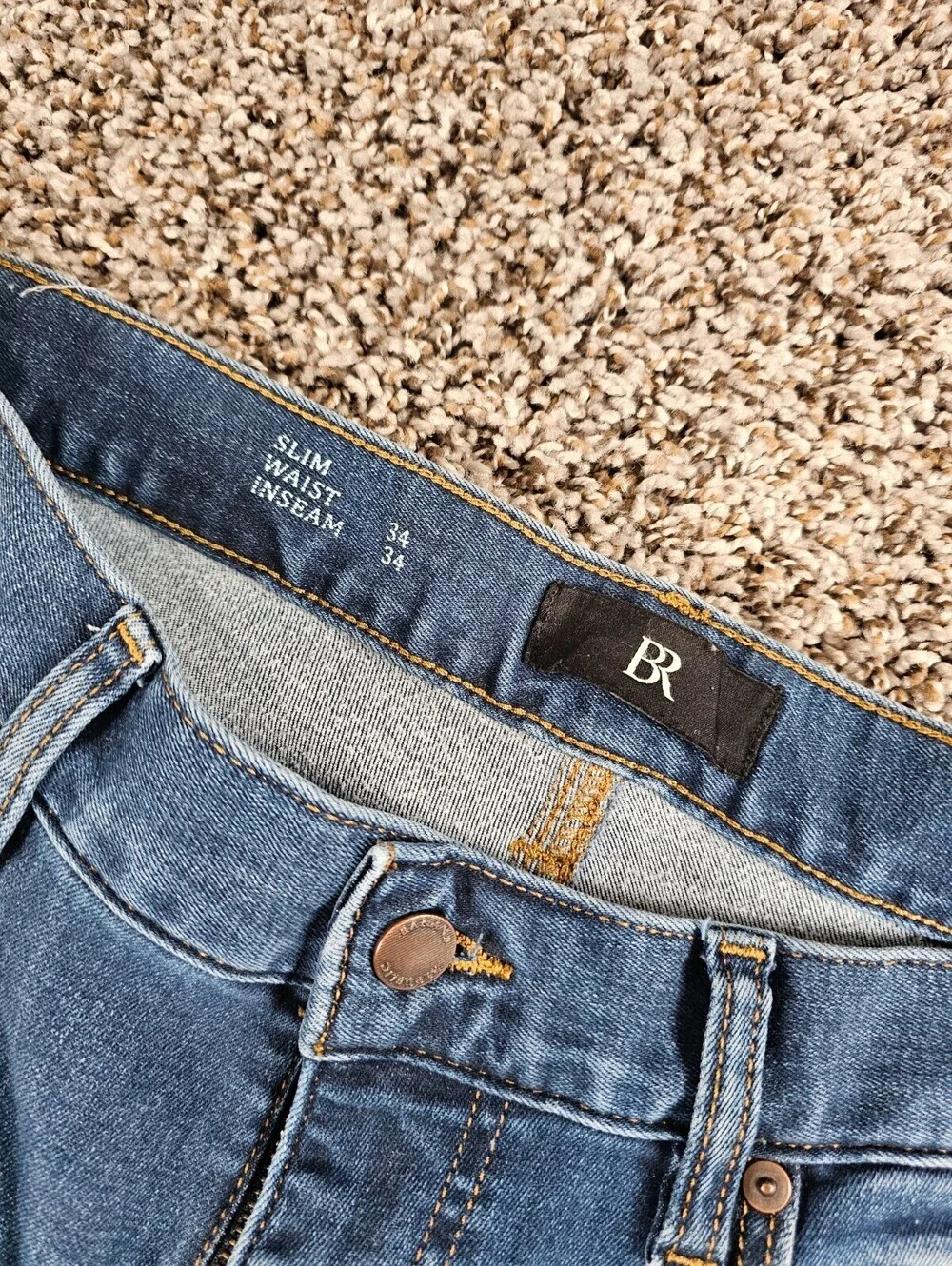 Banana Republic Mens Sz 34x34 Slim Leg Medium Wash Blue Jeans